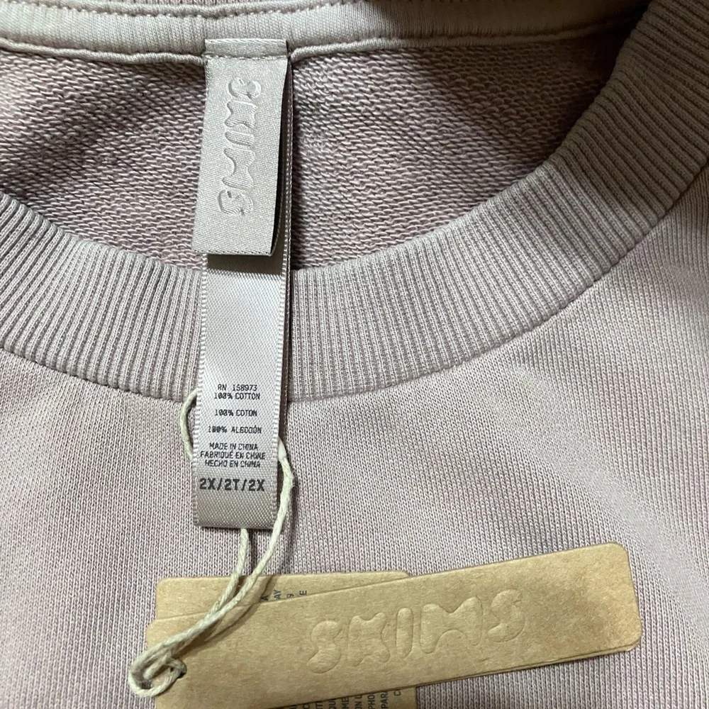 NWT!  SKIMS Terry Fleece Crewneck Sweatshirt 2xl color Fawn - Picture 4 of 5